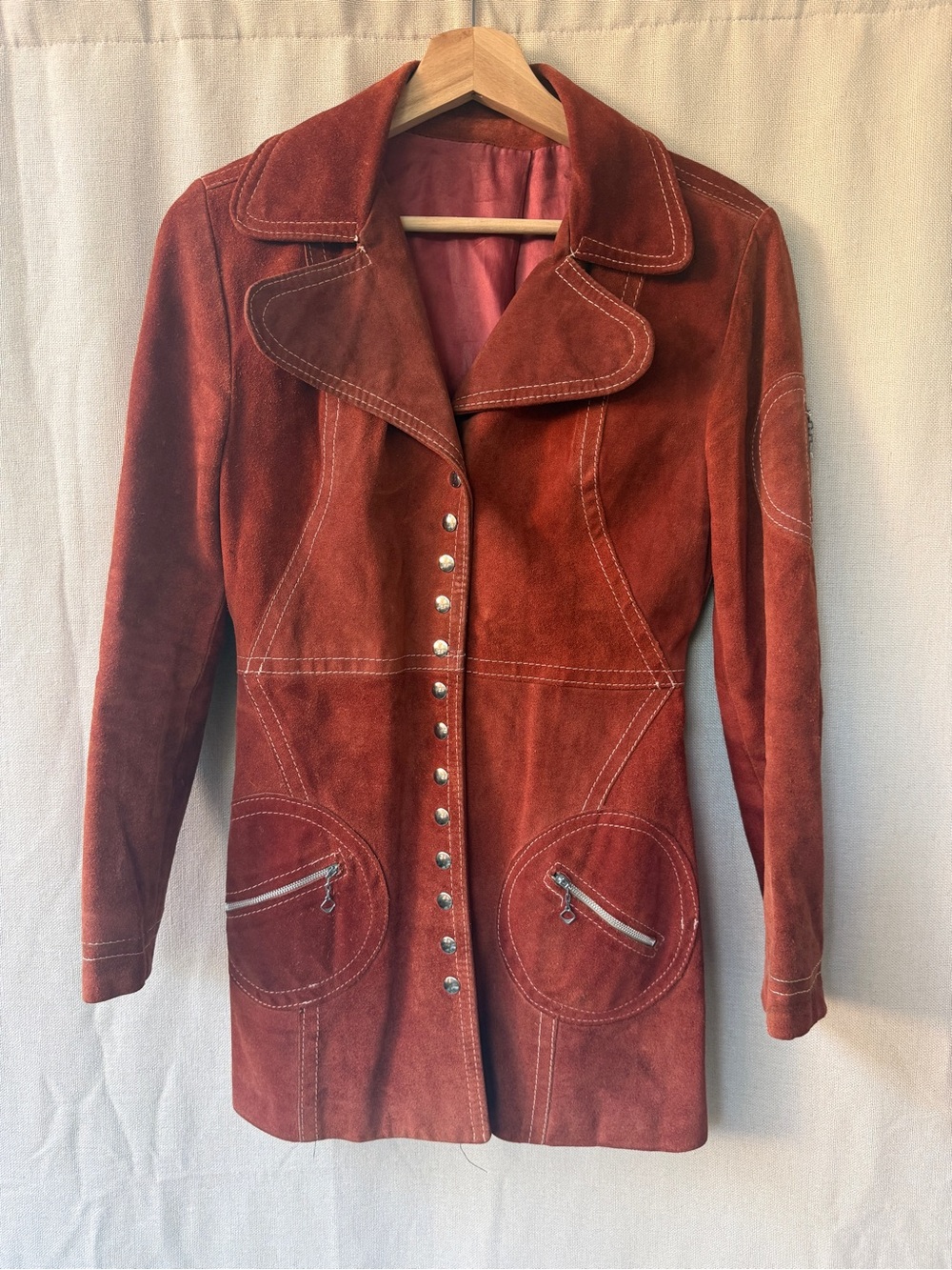 Women’s Rust Suede Button-Front Jacket